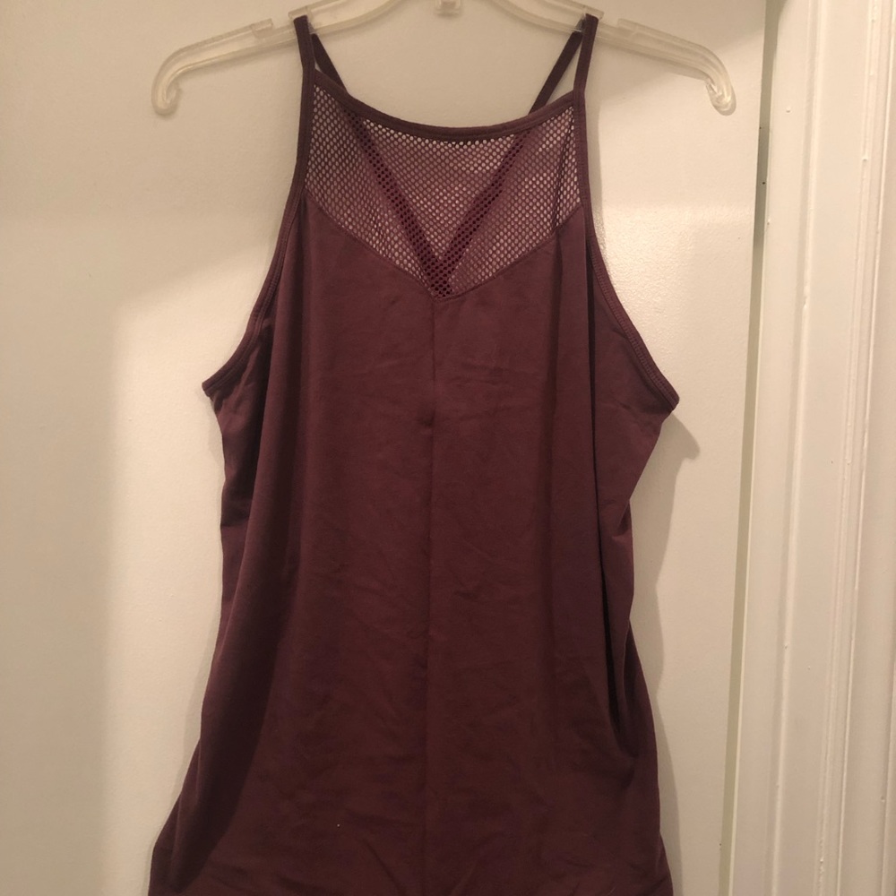 Mesh racer back mauve tank